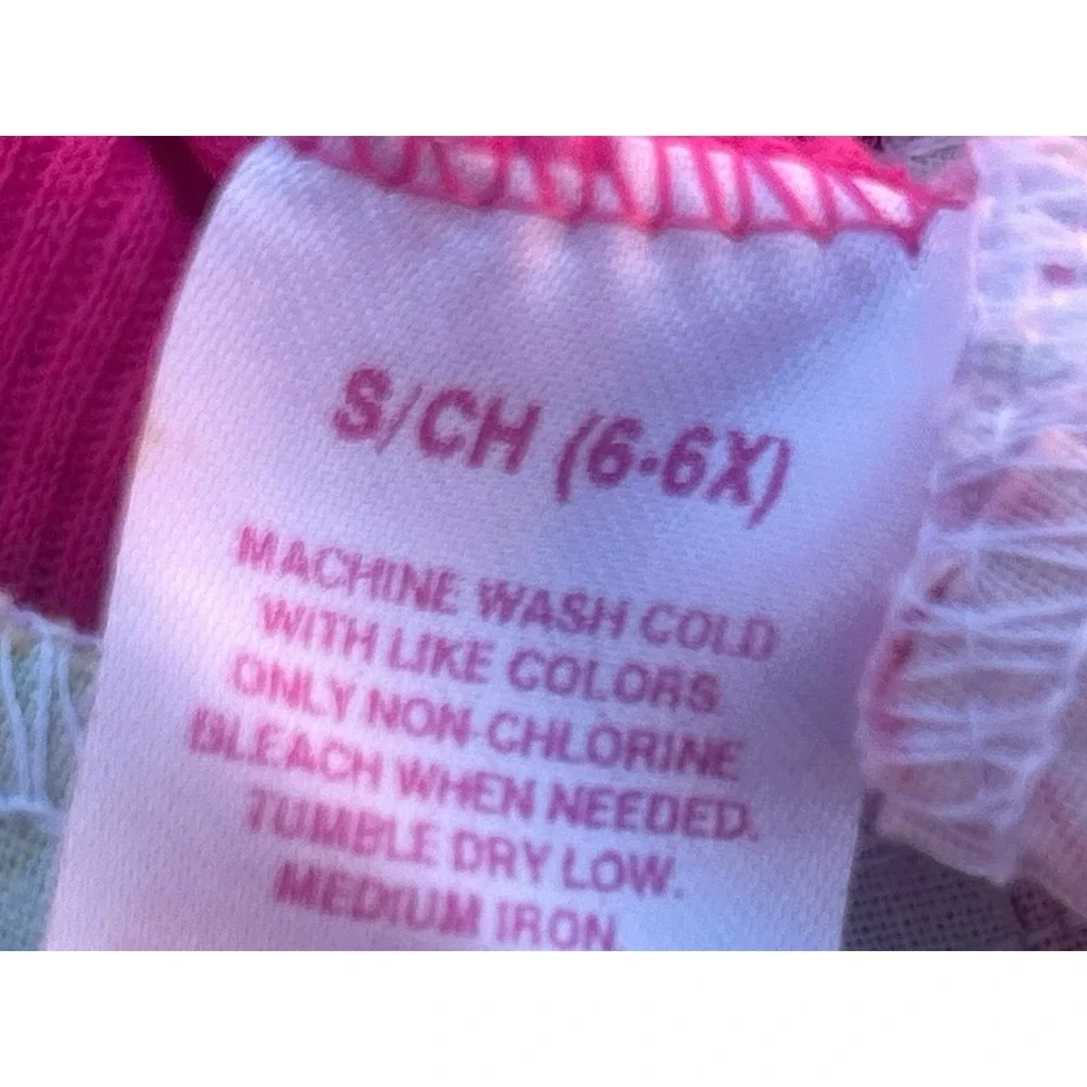 Cyndy Love Girls Pink Drop Waist Chandelier Dress Floral Skirt Bow Size 6 6X